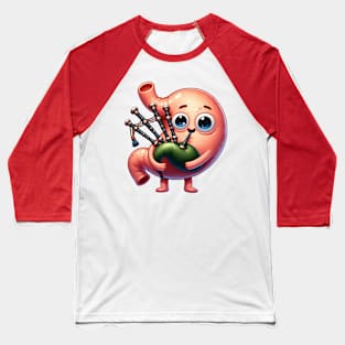 Cute Stomach Playing Bagpipes Baseball T-Shirt